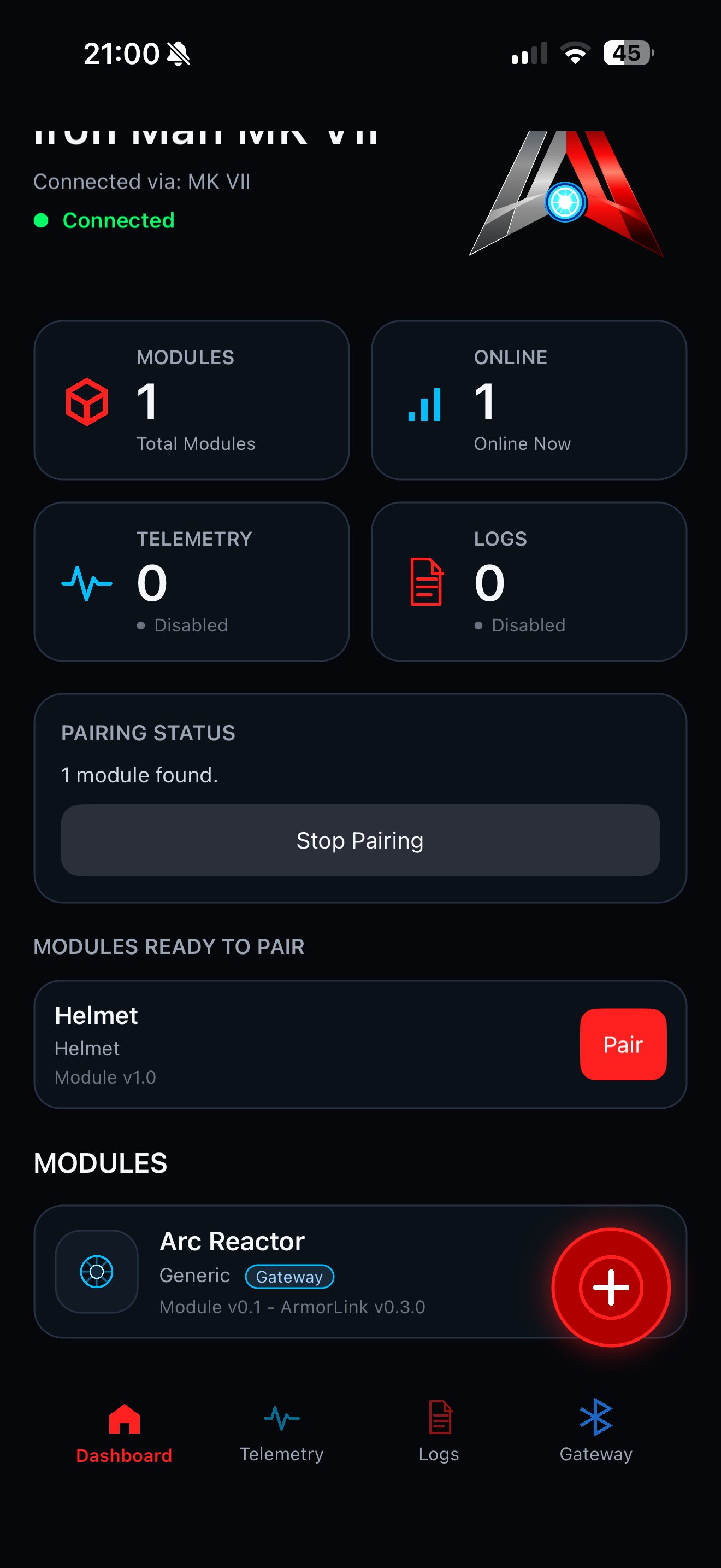 Pairing screenshot